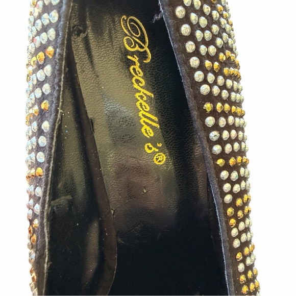 Breckelle’s Woman’s Black Studded Platform Pumps Crystal Stilettos Size 7 1/2 - Picture 7 of 10